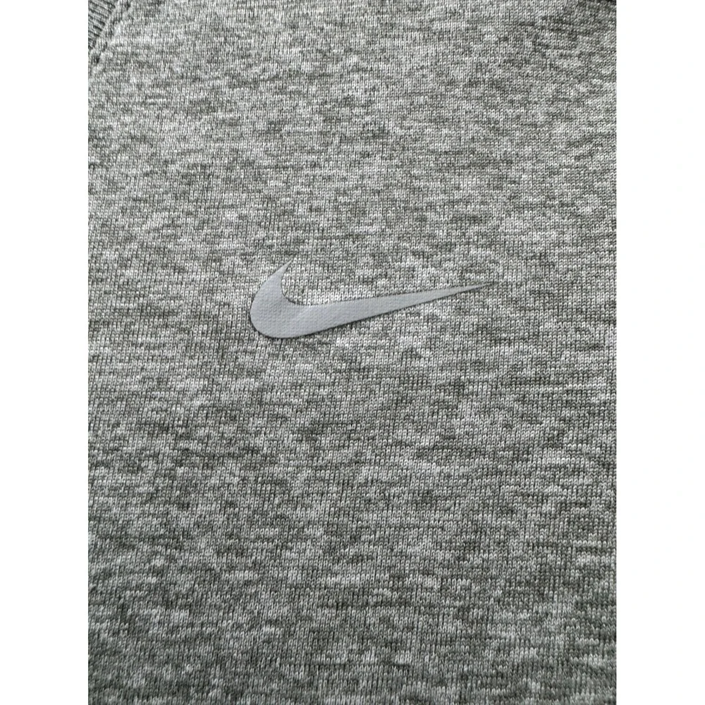 Nike Dri-FIT Womens Long Sleeve V-Neck Training Shirt Heather Grey Small